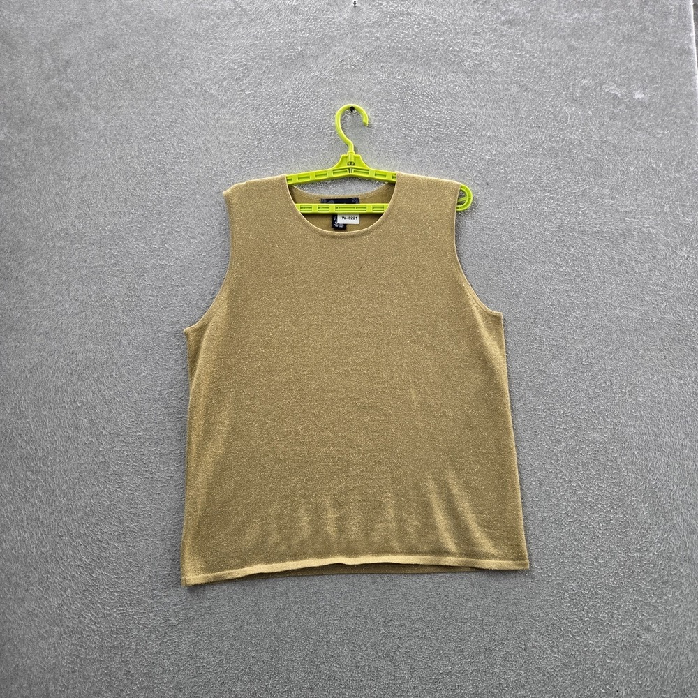 Susan Graver Style Women Tank Top X-LARGE Gold Crew Neck Pullover